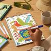 Spiral Bound Drawing Album Trace-By-Groove Guided Coloring Book, Clear Artistic Printing with 20 Decorative Creative Kit for Adults Scenes And