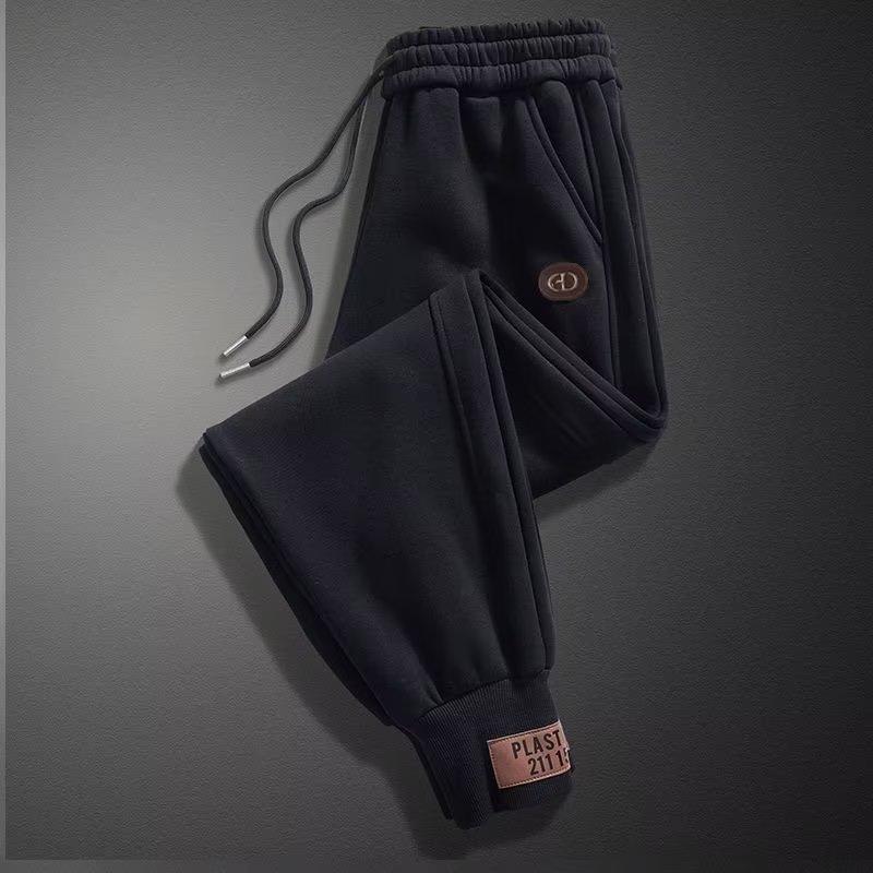 Мужские повседневные брюки из плотного теплых флиса со средней талией, модные брюки Harun, зимние и осенние стили, свободные брюки