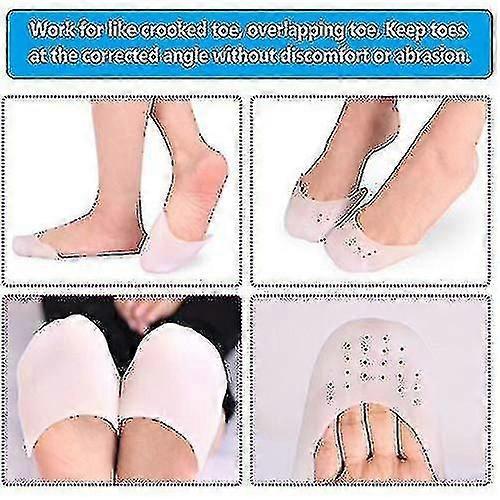 White:3 Pairs Ballet Silicone Toe Caps Ballet Pointe Pads Toe Sleeves Tip Protector Half Full Toe Protection Protector_Gift Of G