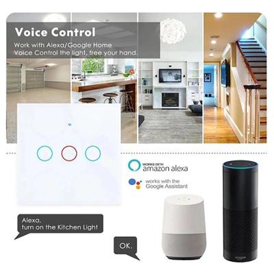 Сенсорный переключатель Tuya WiFi Smart Switch, совместимость с Alexa и Google Home, пульт ДУ 433RF, 1/2/3-позиционный