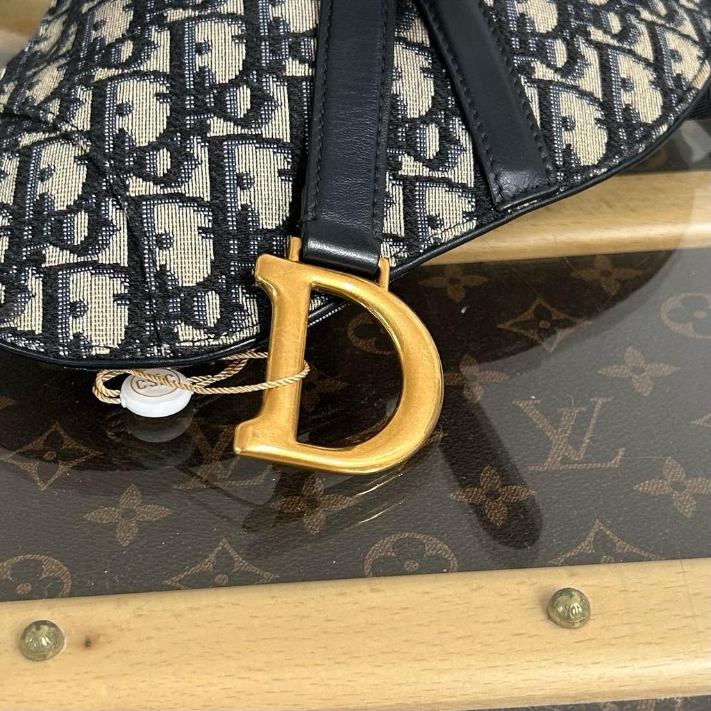 [Pre-Owned] Dior Mini Saddle Bag 'Blue Dior Oblique Jacquard' - Excellent #1VEM4H0