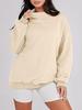 2023 Autumn/Winter Women's Loose High Neck Solid Color Long Sleeve Pullover Sweatshirt