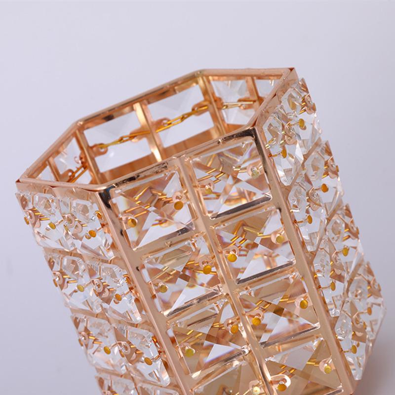 Шестиугольный хрустальный держатель для ручек, кисть для макияжа, горшок, контейнер для хранения, домашний настольный декоративный орнамент
