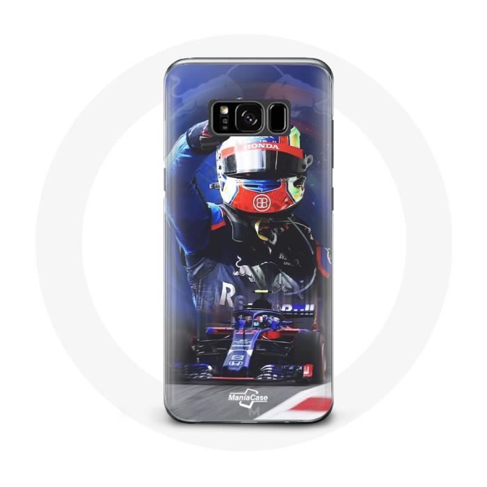 Coque pour Samsung Galaxy S8 plus Formule 1 Pierre Gasly Pilote automobile F1 Rouge Bleu