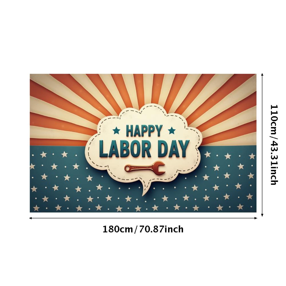 Holiday Background Retro Style Patriotic Banner Red Blue White Color Scheme Event Banner for Indoor Decoration Event Decoration