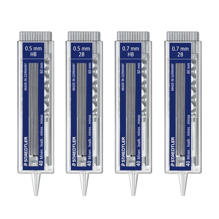 STAEDTLER 255 Стержни для механического карандаша, 2B/HB, 0,5 мм, упаковка 40 шт.