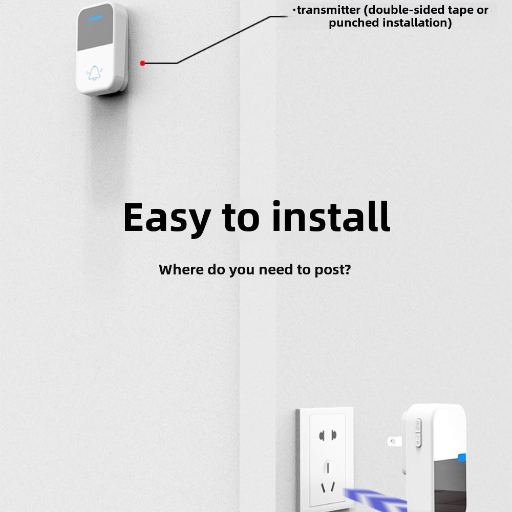 Стандарт США и Европы, бытовой беспроводной дверной звонок, водонепроницаемый, без батареек, без проводов, электронный дверной звонок переменного тока, один на два