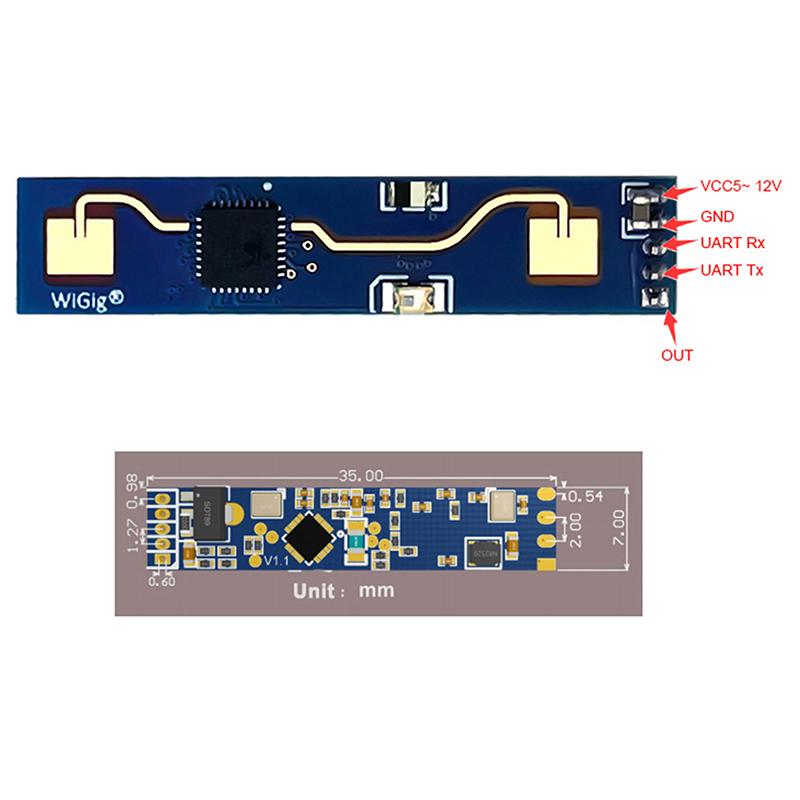 Hlk-Ld2410B Ble 24G Микроволновой радар присутствия человека Беспроводной датчик движения