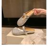 Sheepskin Hollow Woven Mesh Bag Head Half Drag Lazy Slippers Women's Summer Wear Mary Jane Cool Slippers