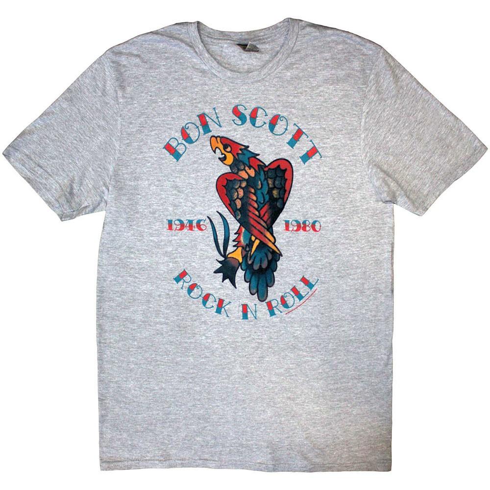 Мужская футболка Bon Scott Rock N Roll Серая