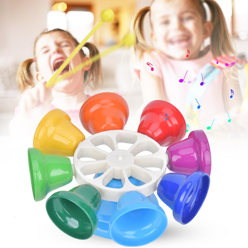 8Note Music Bells with Rod Children Hand Percussion Educational Toy Gift Orf Instrument