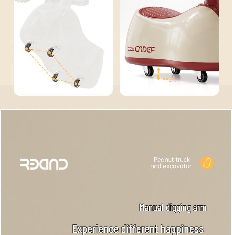 Многофункциональная детская качалка-лошадка и машинка-арахис с бесшумными колесами и защитой от опрокидывания