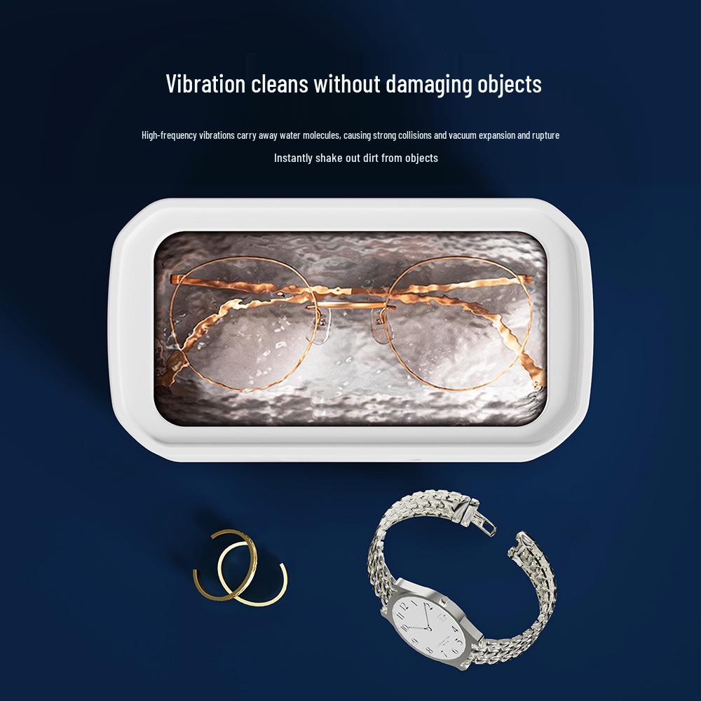 High-Power Portable Ultrasonic Eyeglass and Retainer Cleaner with Large Capacity