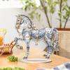 2D Horse Shaped Acrylic Sign Figurine Home Decor Accent Desk Figure with Base Sculpture Statue for