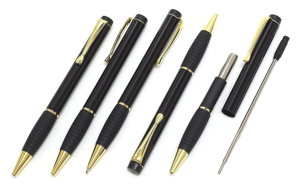 Тонкий пенал из воловьей кожи, красно-коричневый, набор, вращающаяся шариковая ручка из резины, черный цвет ASCR-T102BP-B