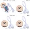 Gift for Crystal Ball Home Decor Color Changing LED Lights Wooden Lighted Base Stand Display Base