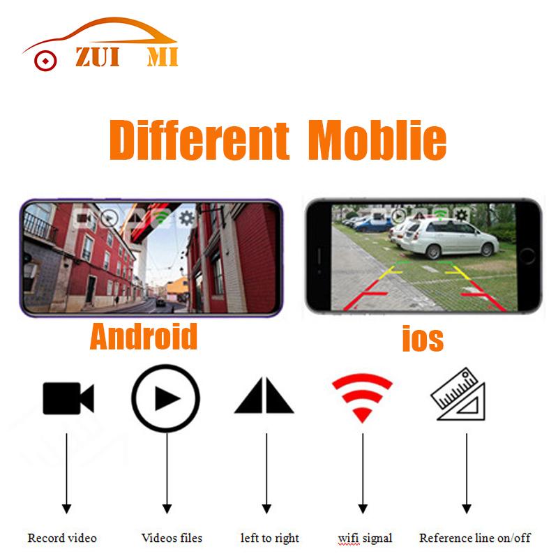 Car Rear View Monitoring Mobile Wireless WiFi Night Vision Blind Area Image Waterproof Reversing Camera Parking Assistance