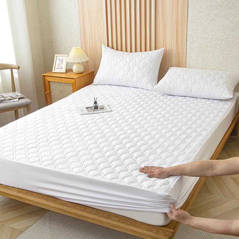 Супер водонепроницаемый стеганый матрас для кровати, набор чехлов для односпальной двуспальной кровати, защита от намокания, пылезащитная простыня на кровати