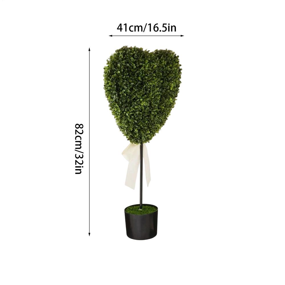 Маленькие искусственные растения в горшках Искусственная зелень Искусственное самшитовое дерево в форме сердца ко Дню святого Валентина Гостиная Домашний сад