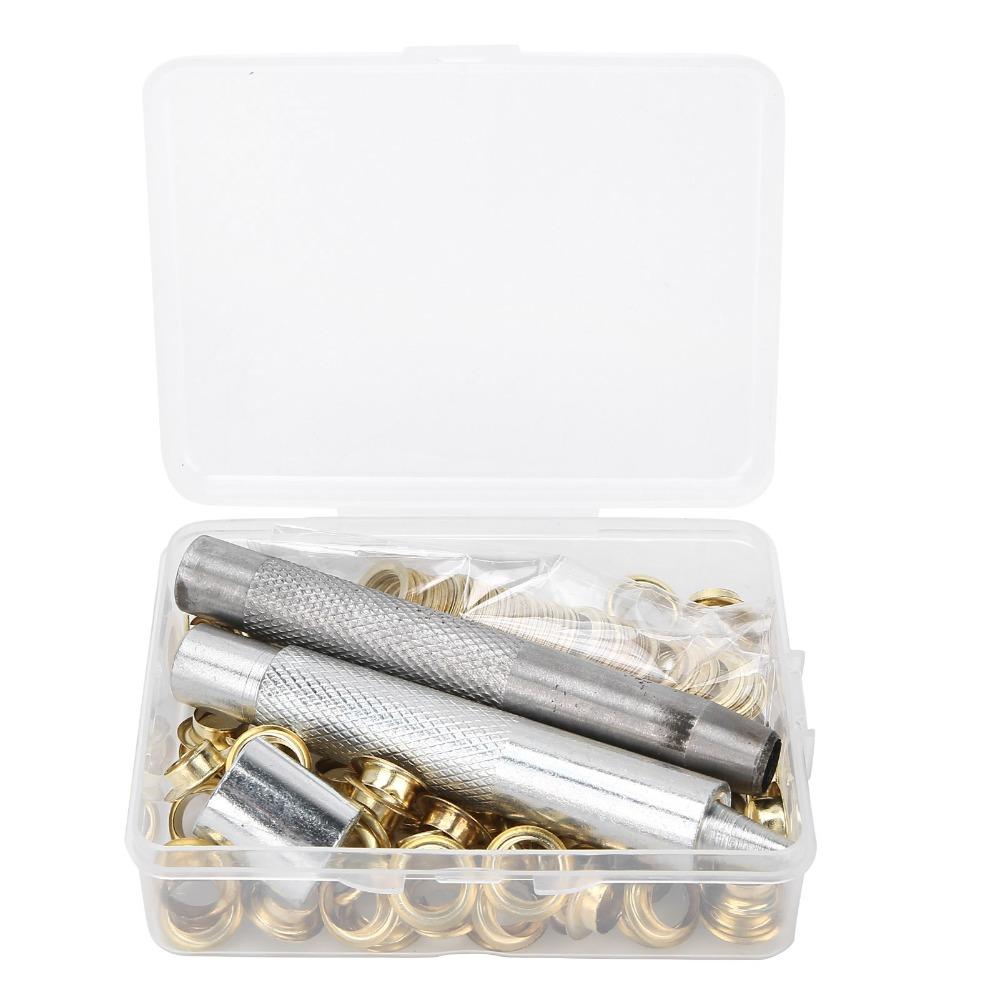 100pcs Brass Material Grommet Eyelet Kit Clothing Grommets Hole Punch Tool For DIY Projects
