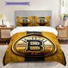 Постельное белье с узором Boston Bruins Комплект одеял Покрывало Наволочка Домашний Декор Подарок на День Рождения (1 пододеяльник + 2 наволочки, без наполнителя)
