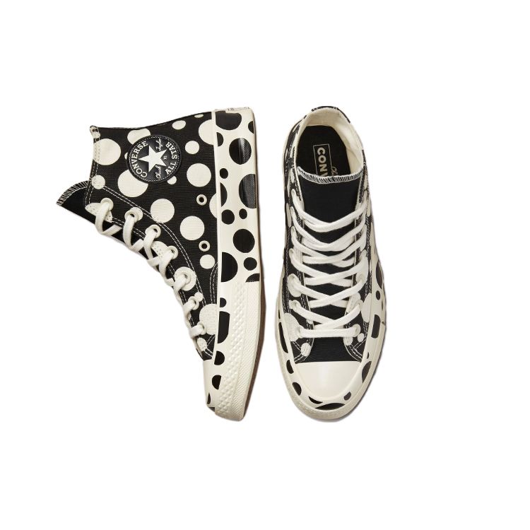 Converse Chuck 70 High Polka Dots - Черные женские кроссовки Egret A01182C