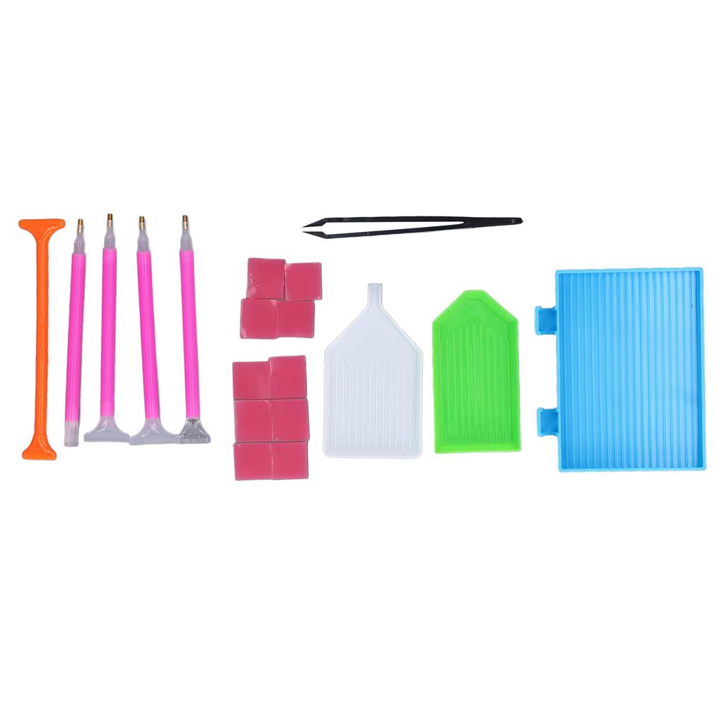 Набор из 19 предметов для рисования стразами, 5 ручек для рисования стразами, 3 лотка, 10 кусков глины, 1 пинцет для самостоятельного изготовления