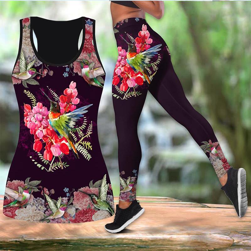 Экипировка для йоги с принтом сороки для женщин, модные леггинсы для тренировок с 3D принтом, спортивные повседневные штаны для фитнеса с высокой талией