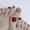 24 шт. Короткие накладные ногти на ногах с полным покрытием, модные накладные ногти