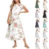 Женские Модные Темпераментные Элегантные Платья с Цветочным Принтом и Завышенной Талией в Повседневном Стиле