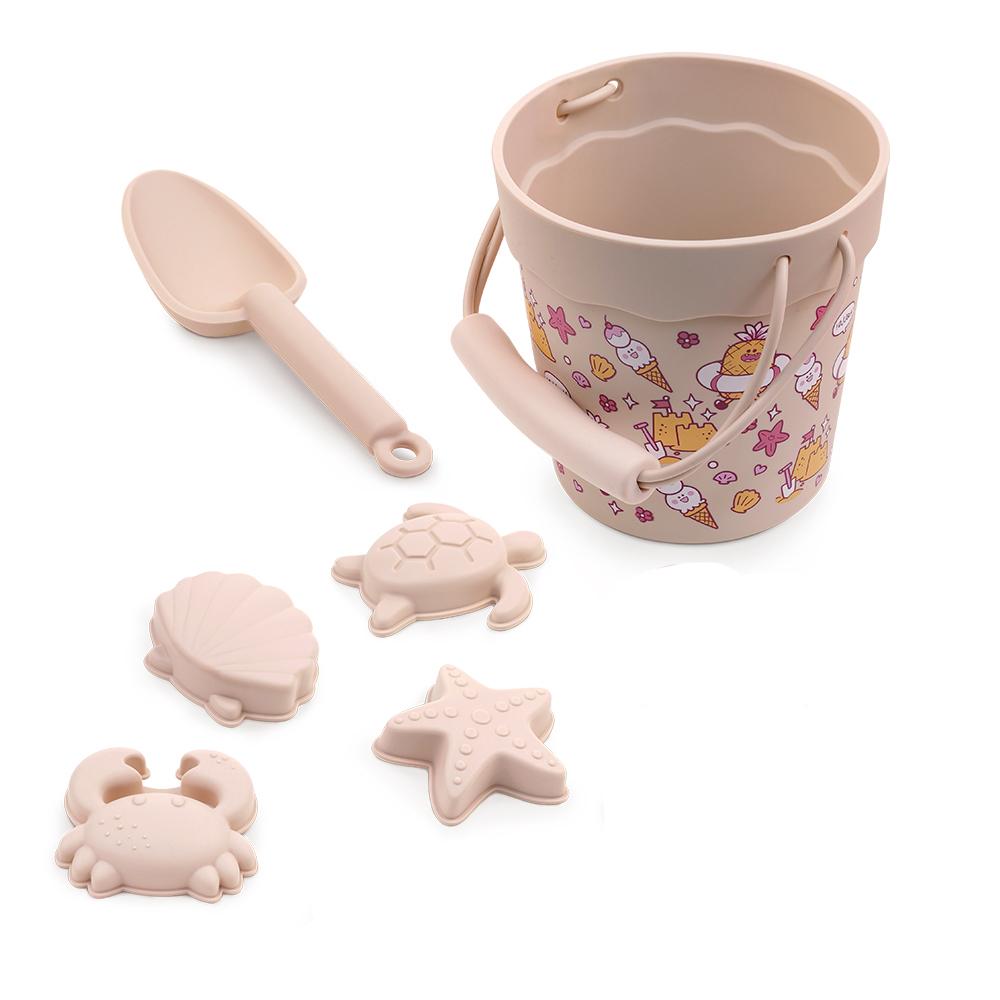 Детский набор силиконовых пляжных игрушек на открытом воздухе, лопата для копания пляжного песка, инструменты для детского купания и игры в воде, портативное ведро