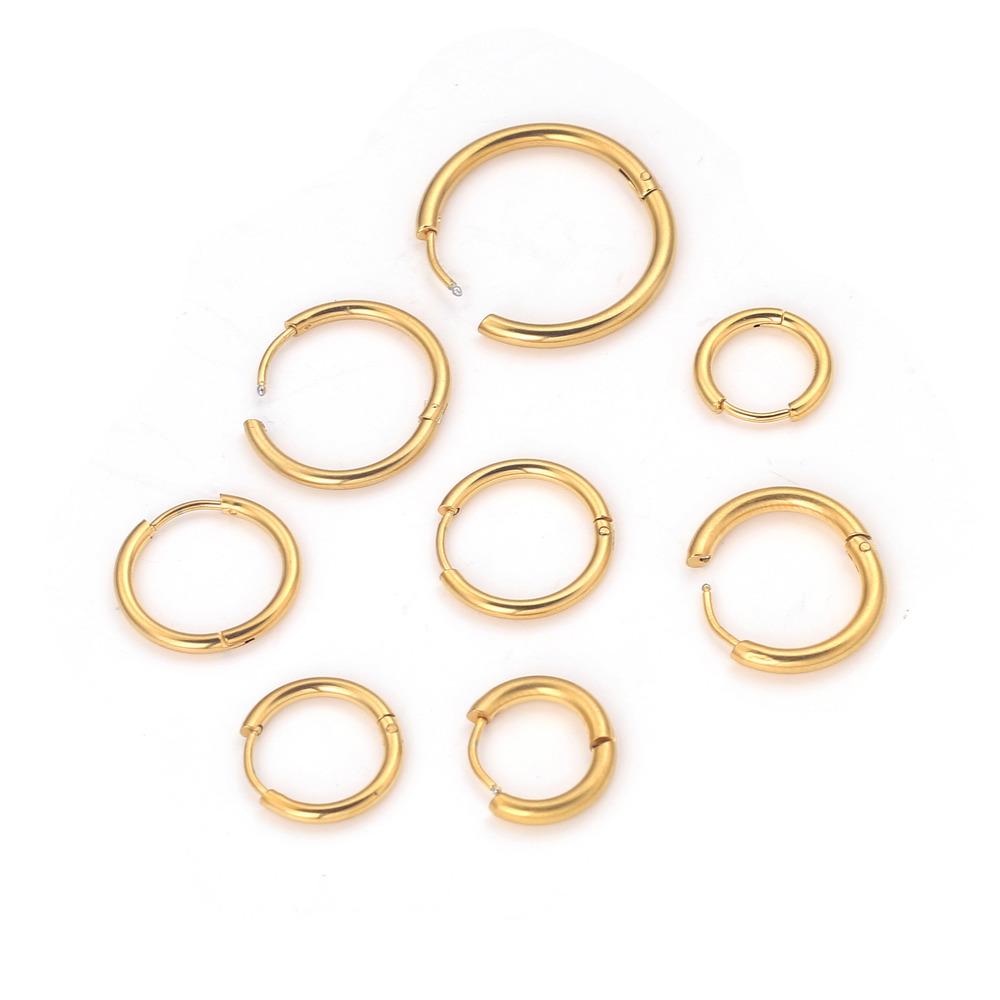 6 шт. Серьги-кольца из нержавеющей стали Женские серьги Мужские Панк Хип-хоп Бижутерия Подарок Модные Покрытые 18К Золотом Циркон Пирсинг Аксессуар