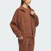 Adidas Маленькая флисовая куртка с логотипом на молнии, женская верхняя одежда, коричневая IX6794