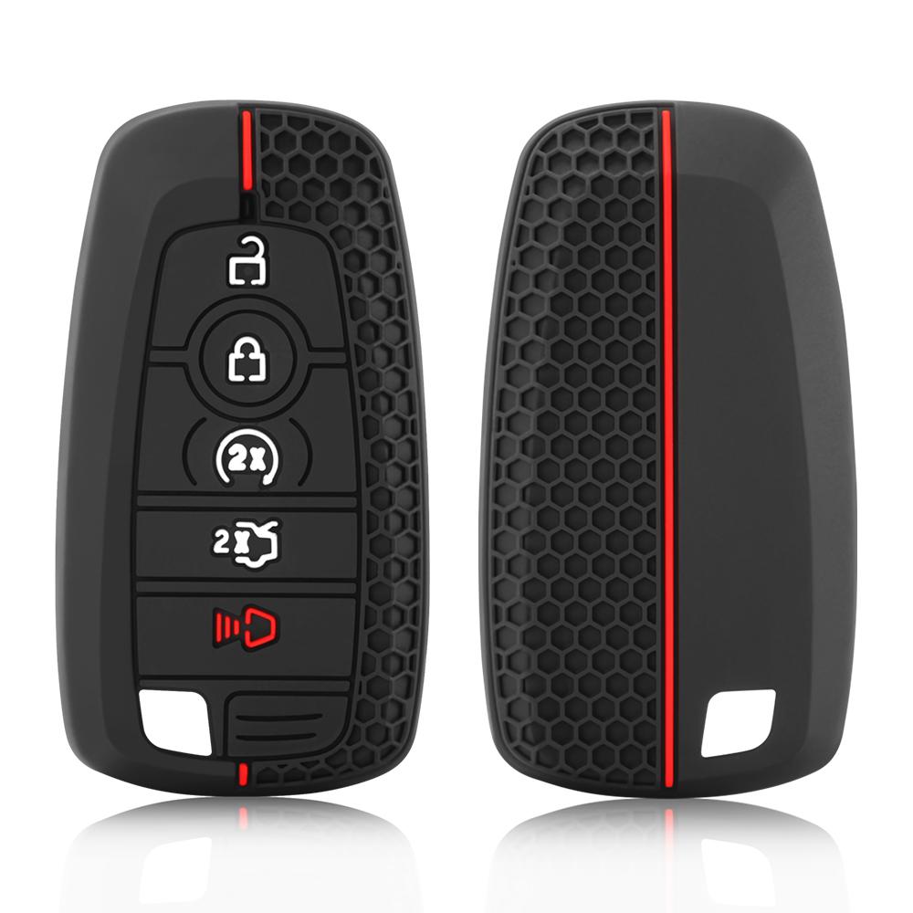 Чехол для автомобильного брелока с цепочкой, защитный чехол с 4 кнопками, силиконовый для Ford F250 Fusion Escape Ranger Explorer Maverick Explorer 2018 2020