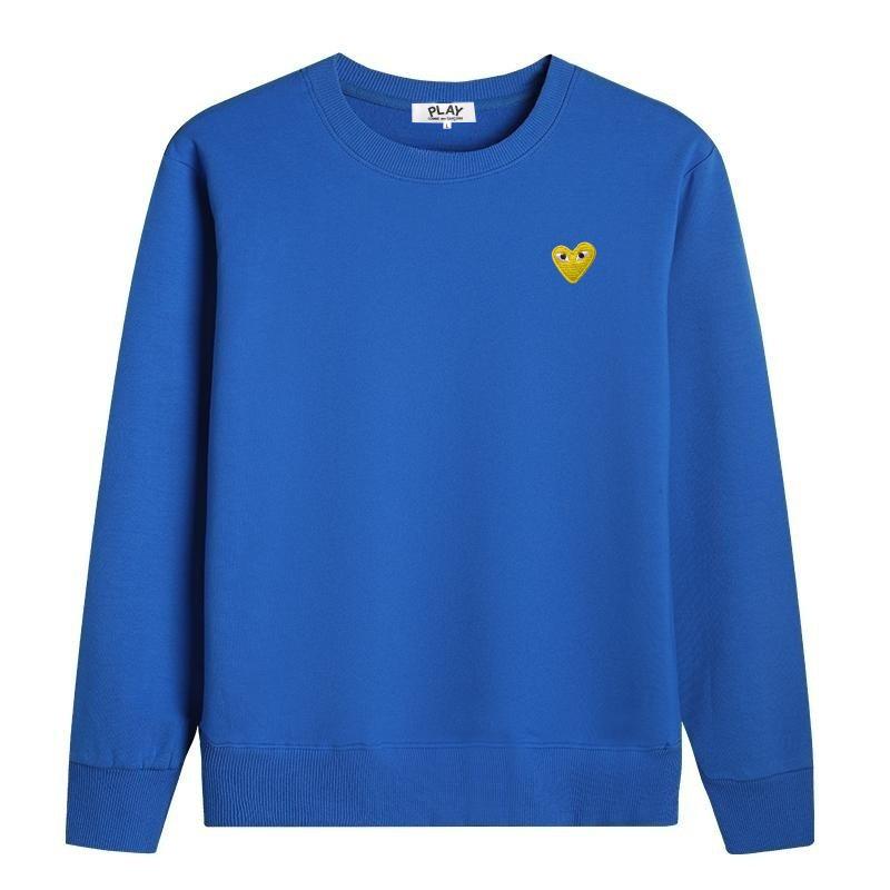 Трендовый японский бренд, вышитое красное сердце, хлопковая толстовка с длинным рукавом - Унисекс.