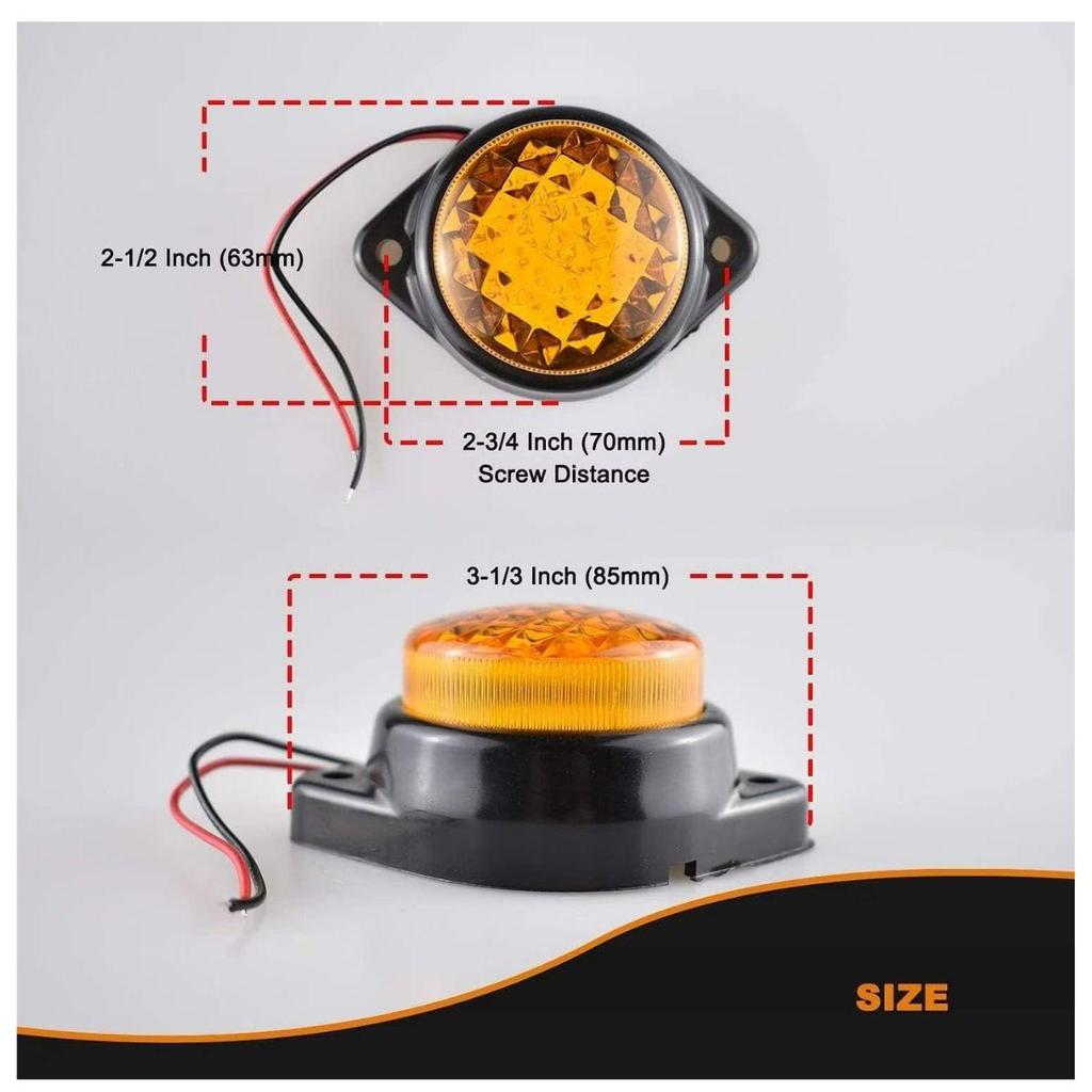 18PCS LED Trailer Marker Lights 12V Waterproof Amber Chicken Lights Universal Side Clearance Lamps for Semi Truck Freightliner Cargo