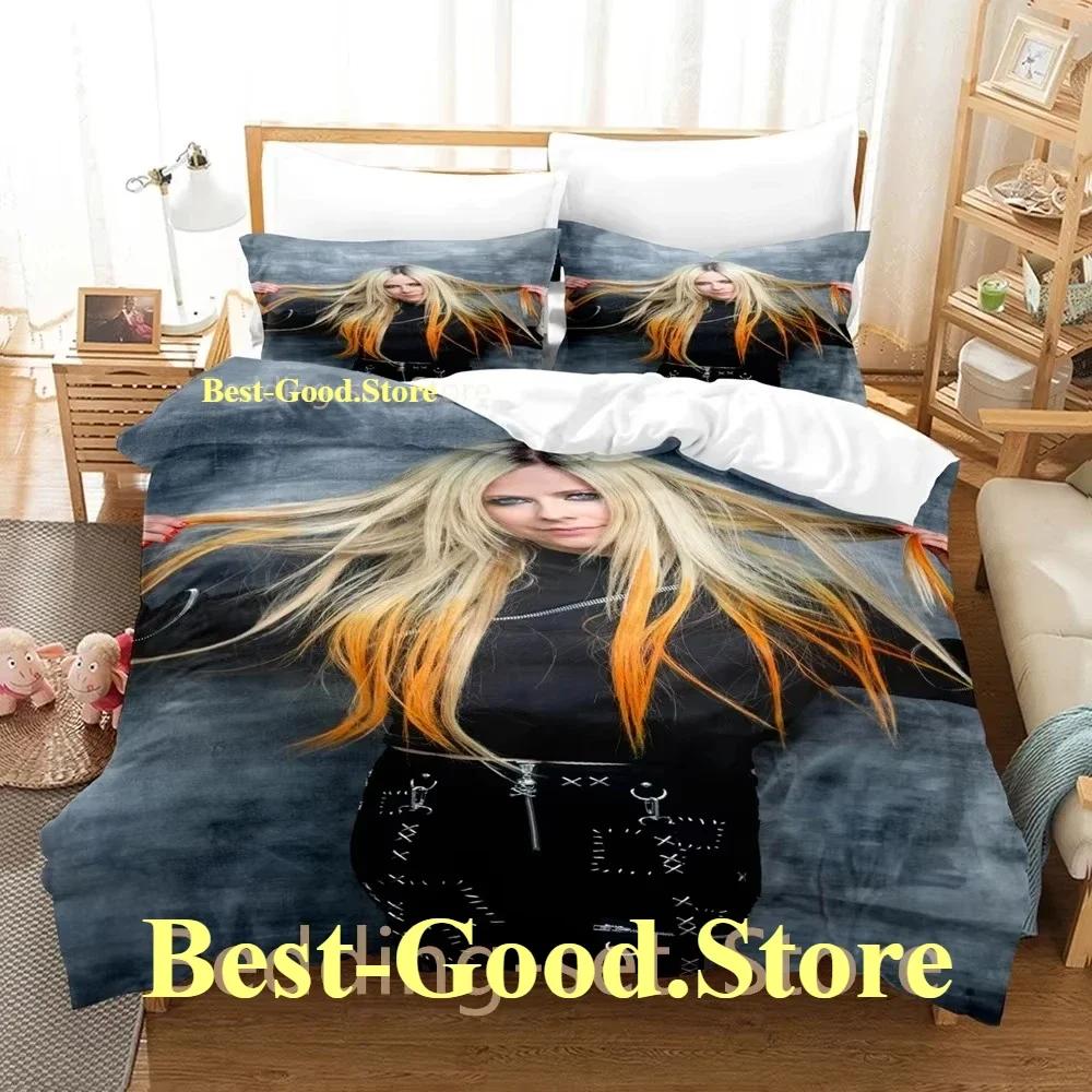 Постельное белье Avril Lavigne Односпальное Двуспальное Кровать Постельное белье с принтом С наволочкой Постельное Белье Мягкое Пододеяльник Односпальное Двуспальное Кровать Super King Размеры