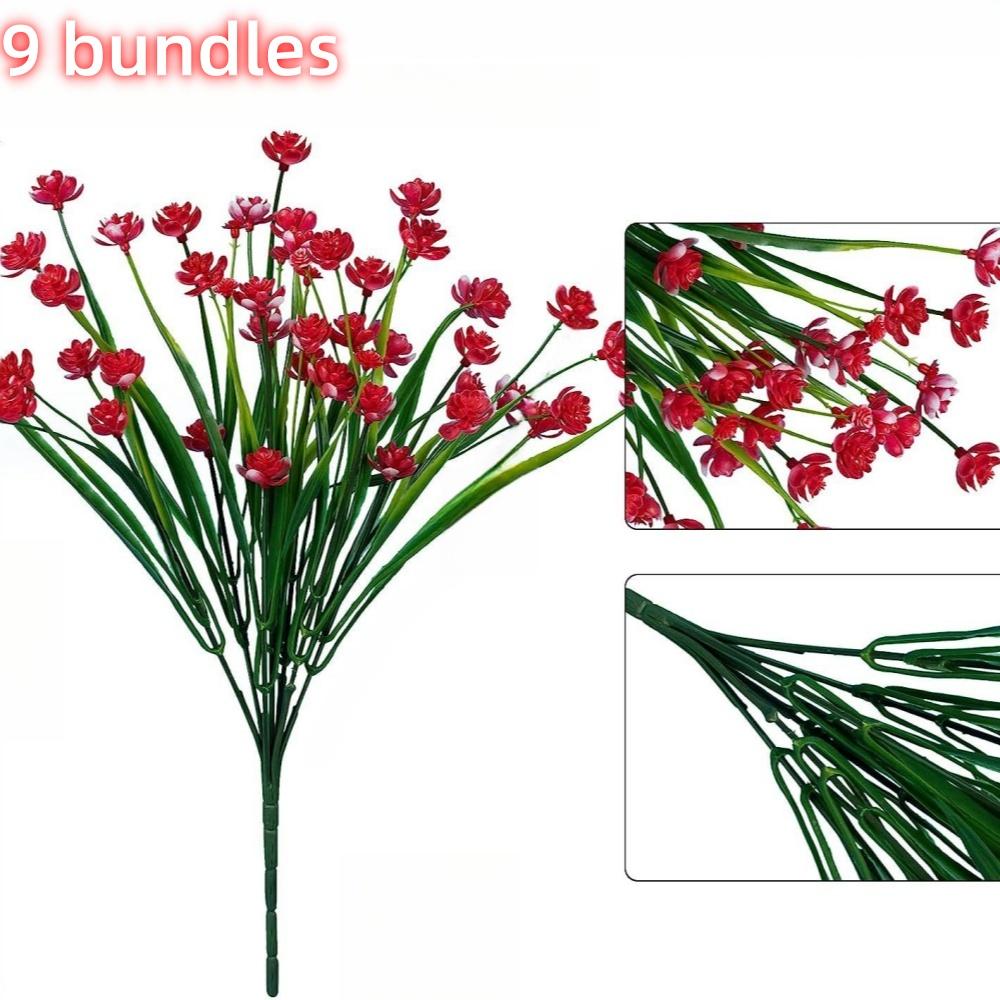 9Pack Realistic UV Resistant Artificial Flowers – Lifelike & Maintenance-Free Faux Plants for All-Season Home and Wedding Decor