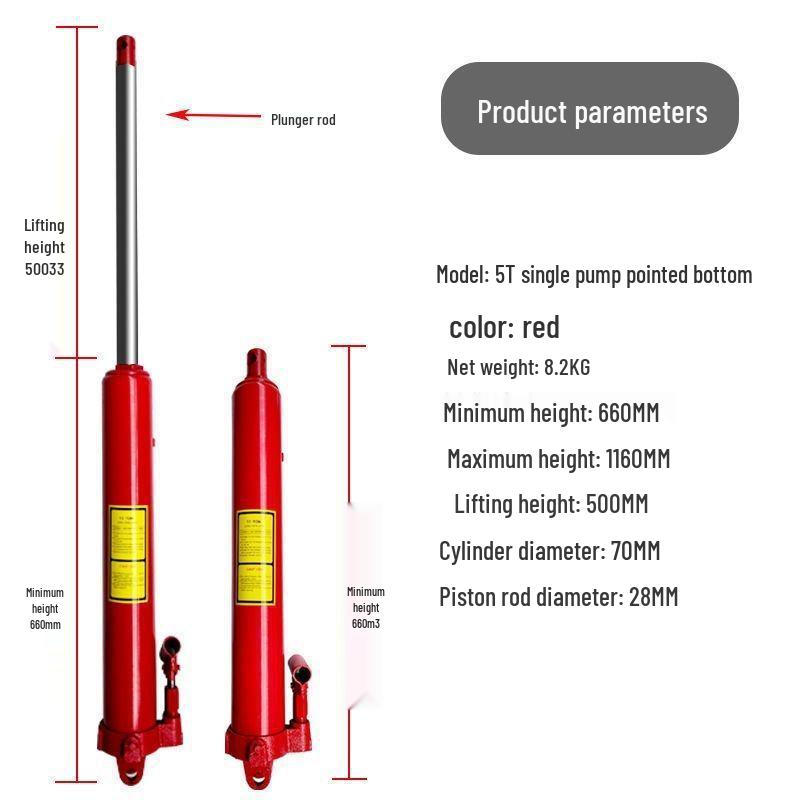 Крановый домкрат 5/8/12 тонн с длинным ходом и удлиненным цилиндром 8 тонн