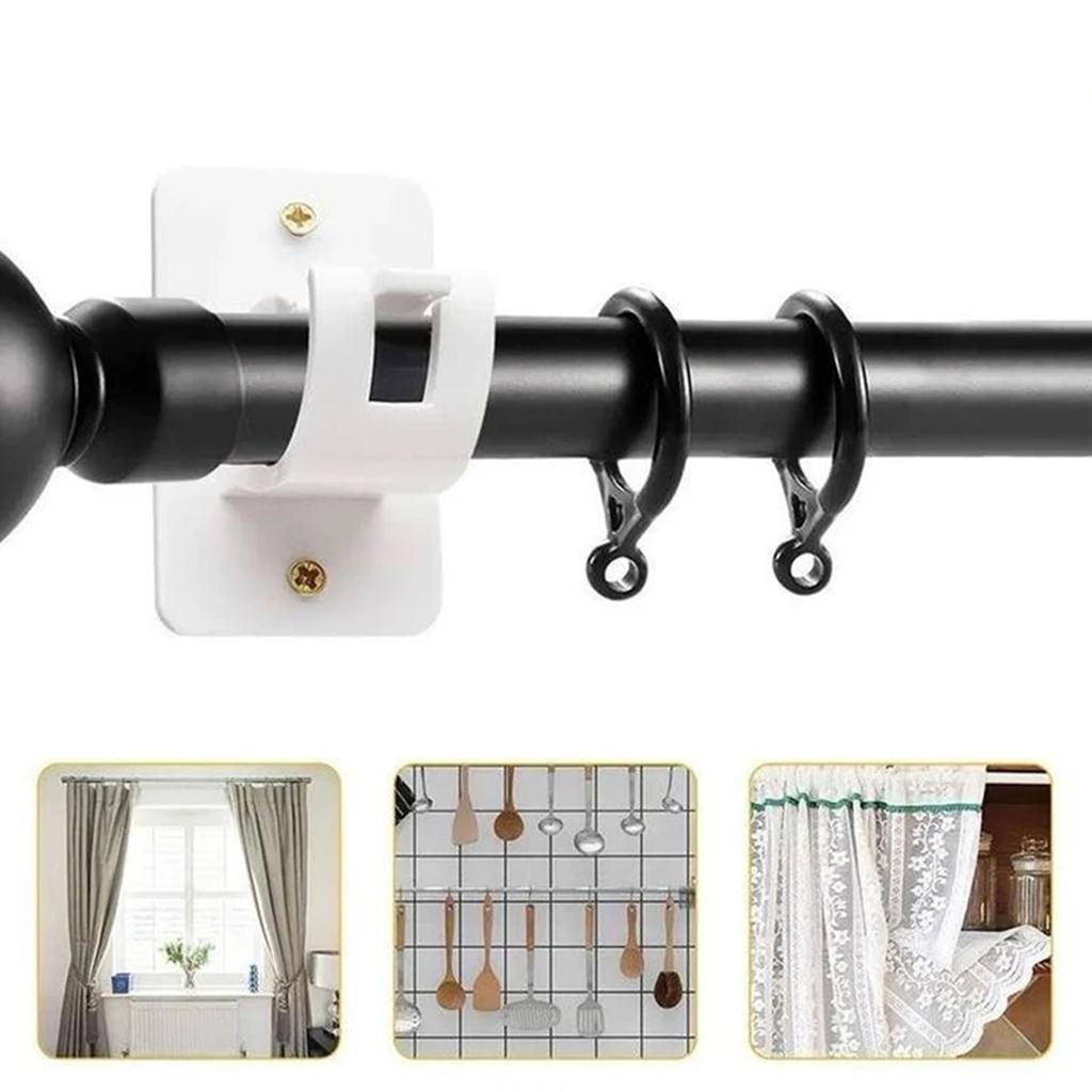 Plastic Wall Mounted Curtain Rod Storage Clips Holder DIY Furniture Hardware Curtain Storage Rack Tool