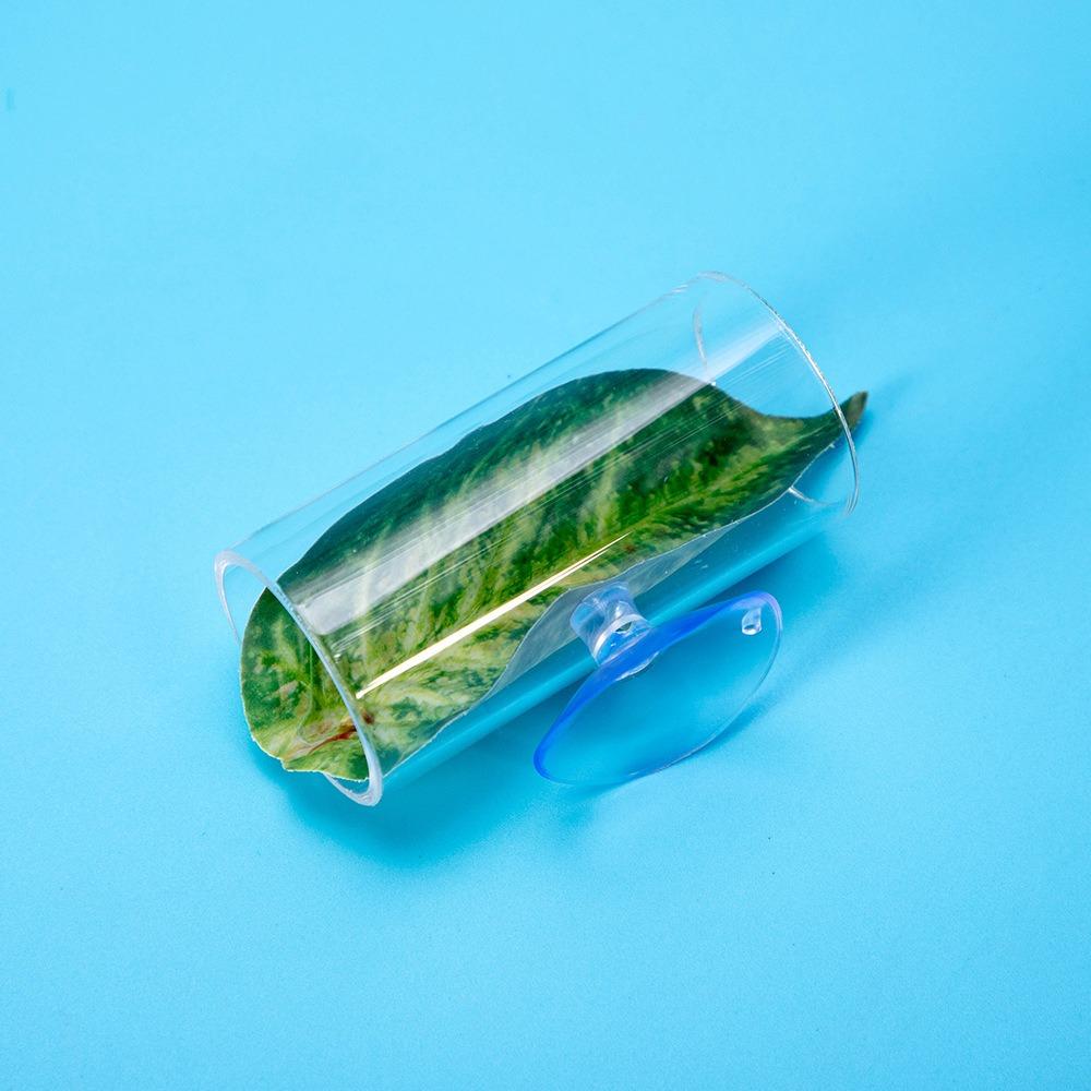 Укрытие для рыбки петушка Акриловая трубка с ковриком из листьев Трубка для петушка Туннели Подарки Аквариум Туннель для рыбки петушка