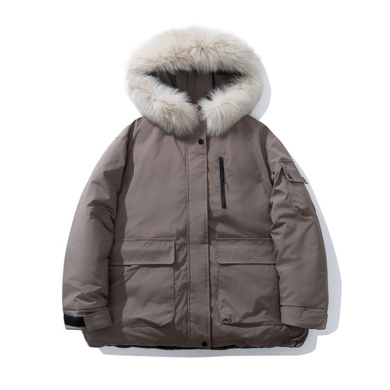 Инструментальный пуховик хлопковый хлопковый жакет женский зимний новый короткий с капюшоном большой меховой воротник уличный пирог преодолеть пальто