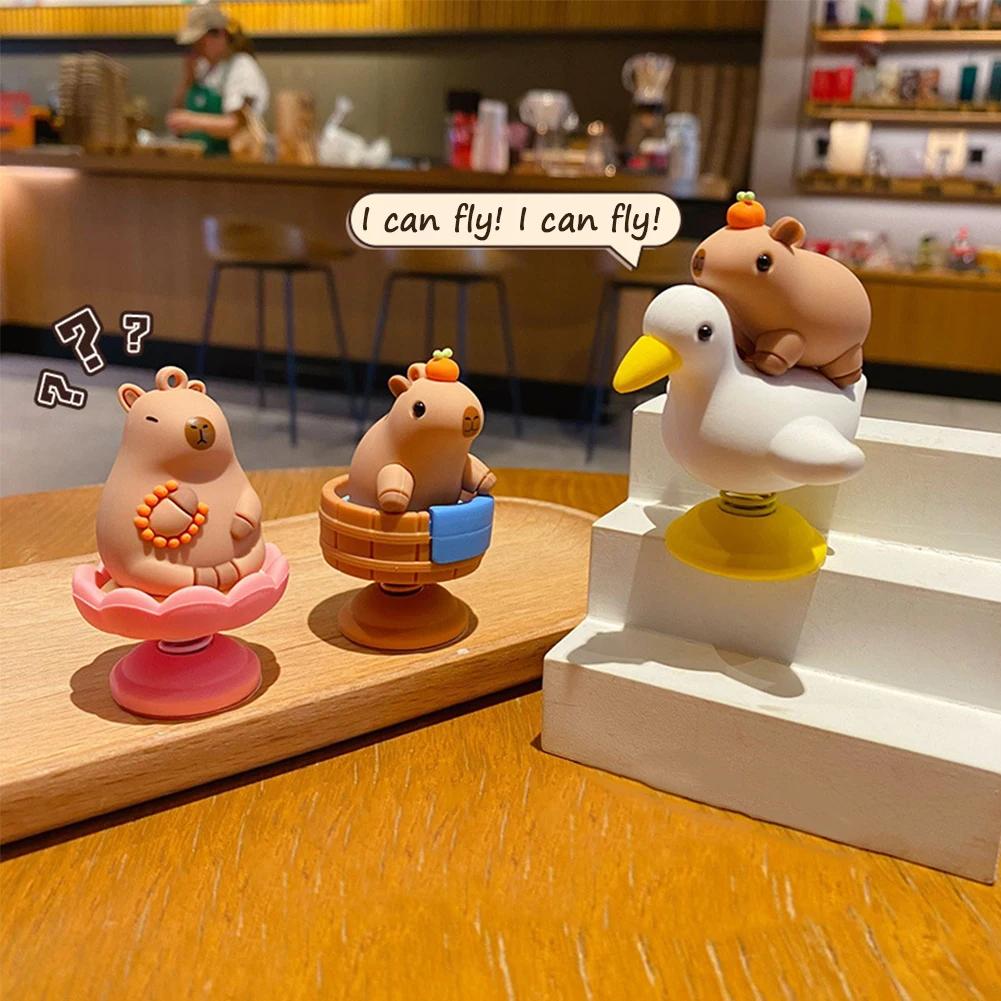 1PC Anime Personality Capybara Car Interior Decoration Trend Capybara Duck Auto Center Console Ornaments For Car Accessories