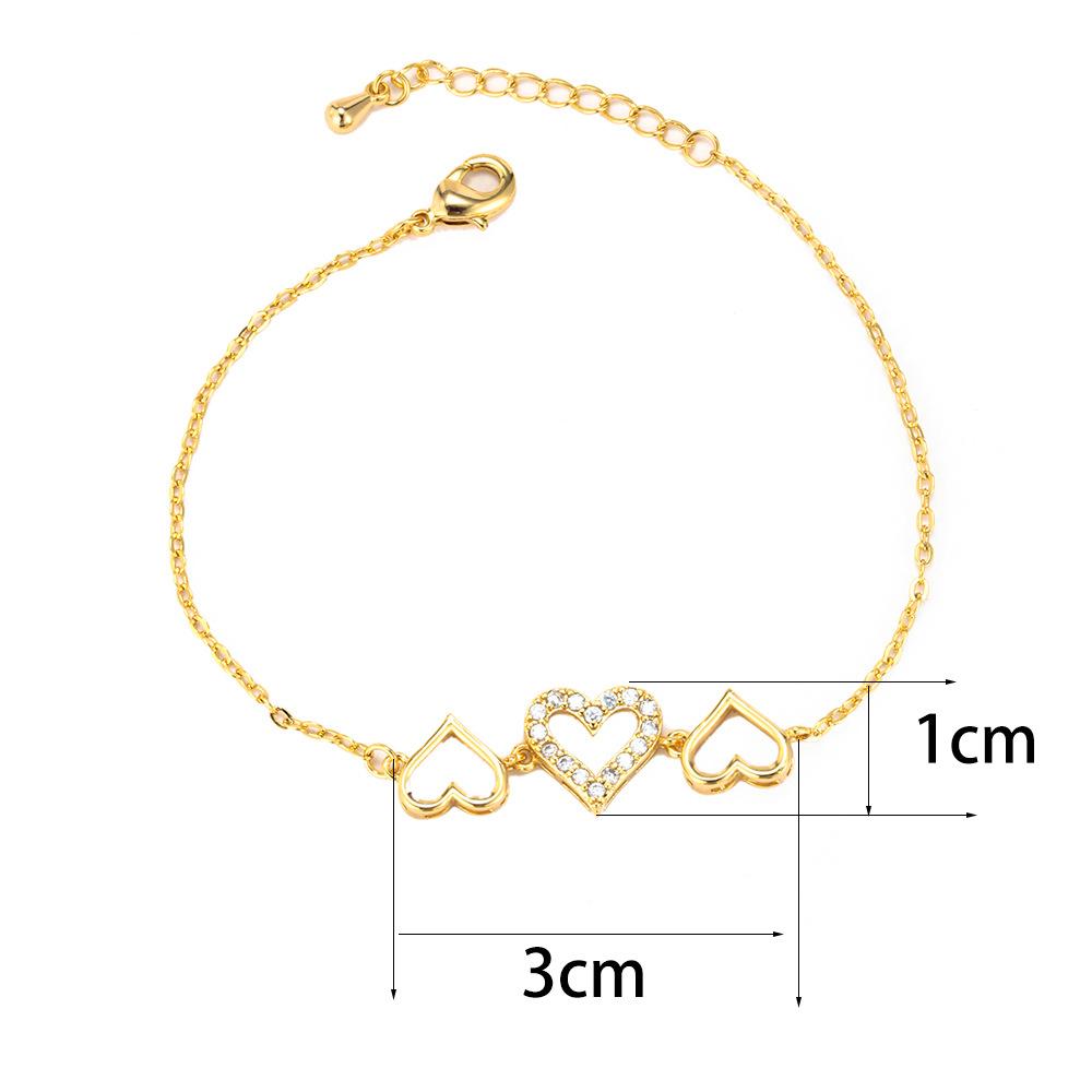 Браслет с двойным сердцем, женские украшения, новые аксессуары, браслет с персиковым сердцем