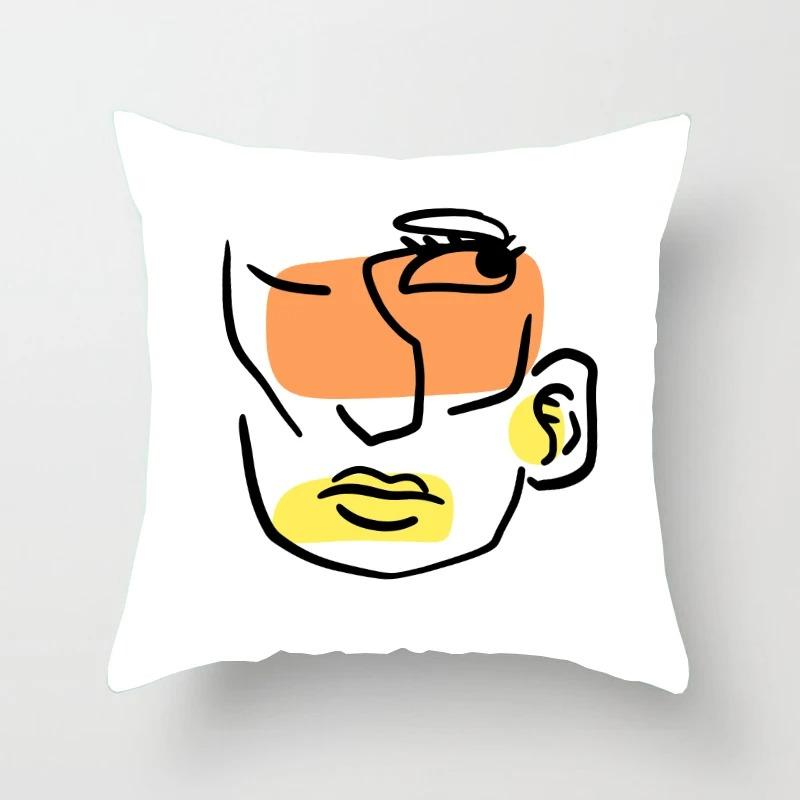 Наволочка с абстрактным рисунком смайлика для автомобиля, украшения для офиса, гостиной, дома