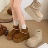 Winter Women Short Tube Warm Snow Boots Suede Comfort Warm Cotton Ankle Boots Trend Cold Resistant Women Short Boots Botas Mujer