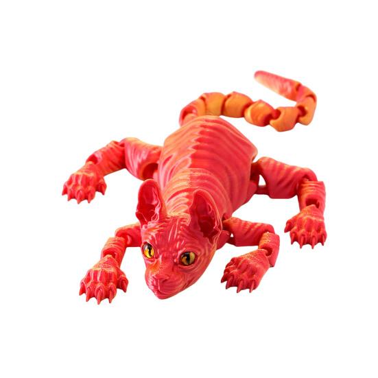 3D-печатная фигурка лысой кошки с подвижными суставами, фигурка кошки-сфинкса, шарнирная модель животного, игрушка для домашнего офиса, книжной полки, украшения для рабочего стола, орнамент