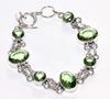 Pretty Tsavorite 925 Silver Plated Bracelet 8.5" Best Gift For Women Trendy Q3P03