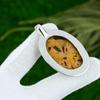 Oval Bauxite Gemstone Daughter Wedding Engagement Elegant New Pendant 925 Silver