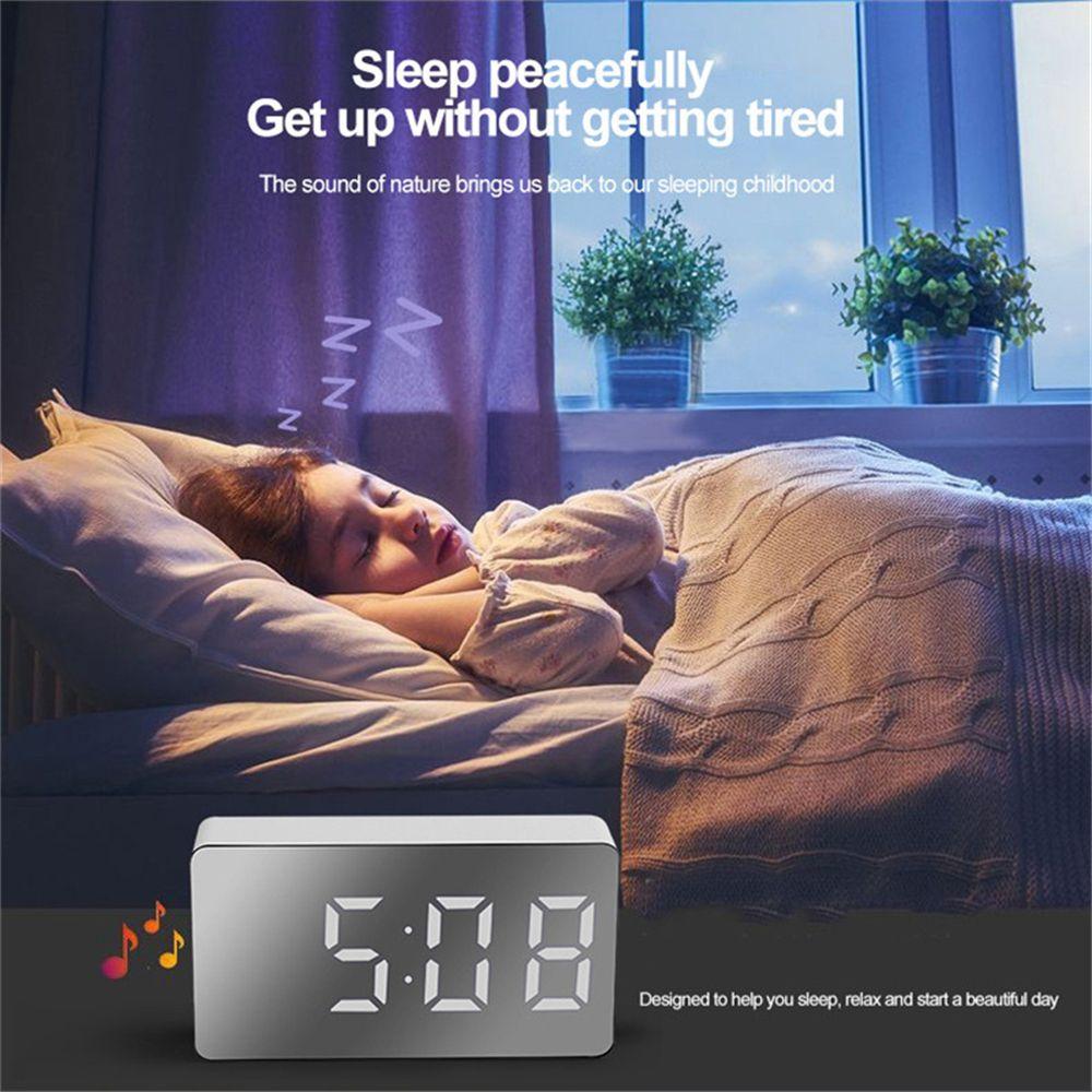 Multifunctional USB Display Time Digital Alarm Clock LED Display Mirror Clock Snooze